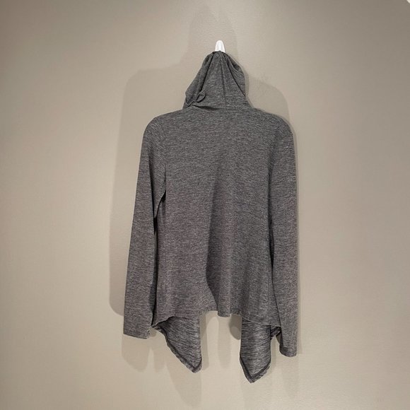 Reebok Womens Drape (open) Front Hooded sweatshirt/Jacket LngSl sz S GRAY NWOT - Picture 3 of 7